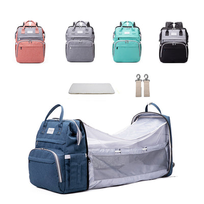 Baby Backpack with Built-In Folding Baby Crib