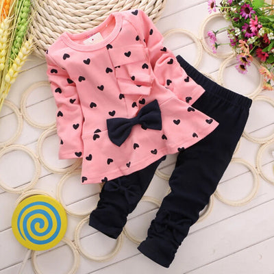Girls' Winter Bow Dress & Leggings Outfit - 4 - 18M(100cm) | Buy on Aleezayn.com