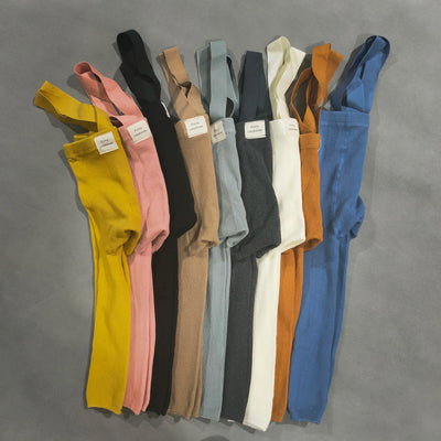 High-Waist Suspender Pants (Spring/Autumn) - white cropped pants - 9M(S) | Buy on Aleezayn.com