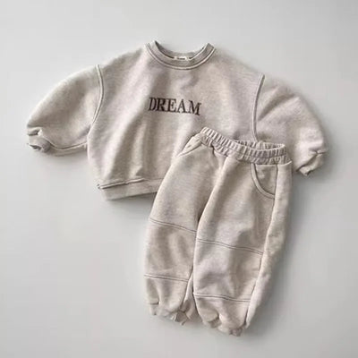 Baby Boy Autumn Sweatshirt & Pants Set - beige gray - 4T  110cm | Buy on Aleezayn.com
