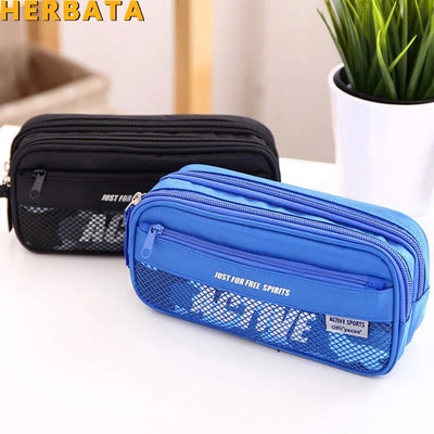 Large Capacity Pencil Case for Boys - BLACK | Buy on Aleezayn.com