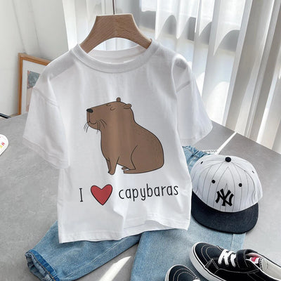 Cute Capybara Kids T-Shirt 1 - Kids Clothing - 6 - 140 | Buy on Aleezayn.com