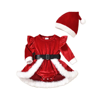 Baby Girl Velvet Christmas Romper (0-18M) - 3M | Buy on Aleezayn.com