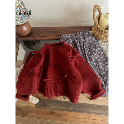 Cute Autumn Girls' Wine Red Two-Piece Suit - Kids Clothing - Wine Red(Free Bag) - 110(4T) - Image 1 | Buy on Aleezayn.com