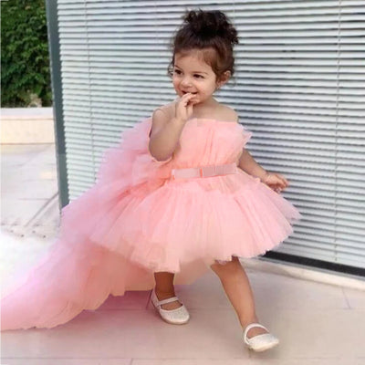 Pink Lace Baby Girl Dress - 1st Birthday - white - 110 (3-4 Years) | Buy on Aleezayn.com