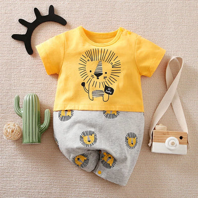 Cute Baby Jumpsuit: Lion Design - Yellow - 9M | Buy on Aleezayn.com