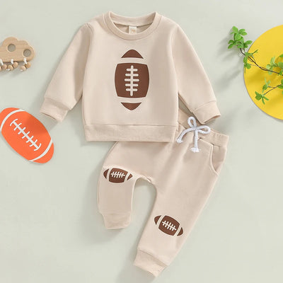 Toddler Football Outfit: Cute Pants Set - Kids Clothing - Khaki - 6M - Image 1 | Buy on Aleezayn.com