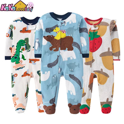 Baby Rompers: Fleece Pajamas 0-12M - Ivory - 12M | Buy on Aleezayn.com