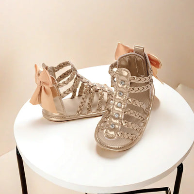 Baby Girl Summer Sandals - Trendy High Tops - E158 Brown - 0-6 Months | Buy on Aleezayn.com