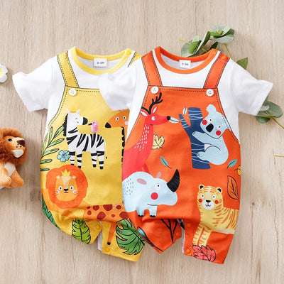 Cute Baby Animal Jumpsuit Summer Costume - Orange - 3-6M | Buy on Aleezayn.com