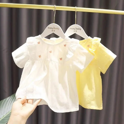 Cute Summer Flower Girls' T-Shirt - Kids Clothing - Yellow - 120 for 5T - Image 1 | Buy on Aleezayn.com