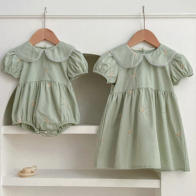 Summer Flower Girl Dresses & Rompers - Kids Clothing - B055 green romper - 90-24M - Image 1 | Buy on Aleezayn.com