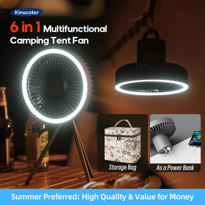 Portable Camping Fan with Power Bank - Basic Dark Grey | Buy on Aleezayn.com