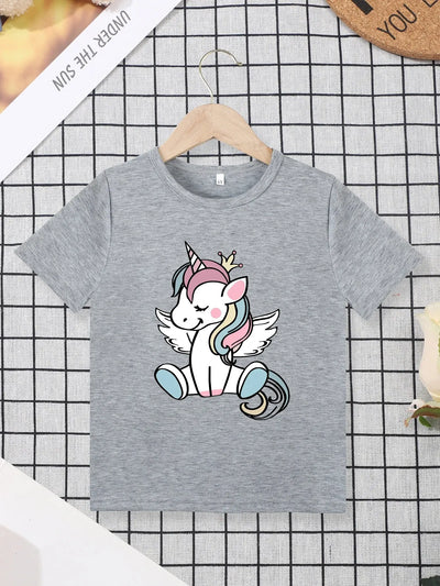 Kids Unicorn T-Shirt: Cute & Comfy - Kids Clothing - CLT0202-white - 7Y - Image 1 | Buy on Aleezayn.com