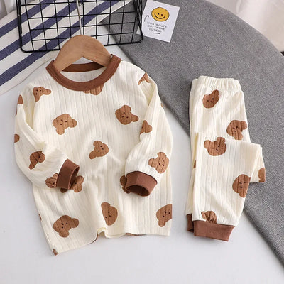 Kids' Cozy Pajamas: Cute & Comfy Sleepwear - Kids Clothing - Khaki - 6-9M - Image 1 | Buy on Aleezayn.com
