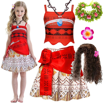Moana Dress-Up Costume Set for Girls (2-10T) - Kids Clothing - 809 Set 3 - 100(2T) - Image 1 | Buy on Aleezayn.com