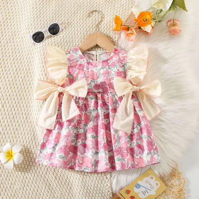 Pink Flower Baby Dress - SKY BLUE - 12-18M | Buy on Aleezayn.com