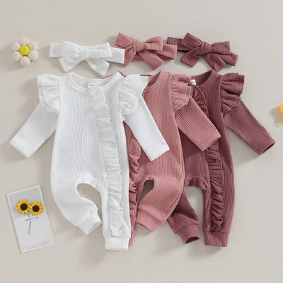 Baby Girl Jumpsuit & Headband Set - PURPLE - 12M | Buy on Aleezayn.com