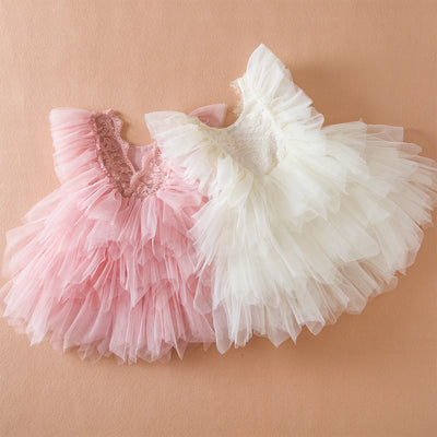 Pink Tulle Girls' Dresses for Special Occasions - Kids Clothing - Dress-3 - 18-24M - Image 1 | Buy on Aleezayn.com