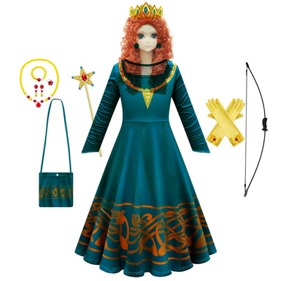 Brave Merida Cosplay Dress: 3D Print Costume - Kids Clothing - 1 - 2Y Tag-100 - Image 1 | Buy on Aleezayn.com