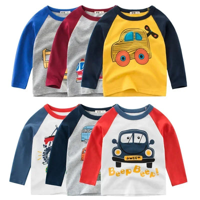 Kids' Autumn Cartoon Car T-Shirt - Kids Clothing - M - 140(8-9) - Image 1 | Buy on Aleezayn.com