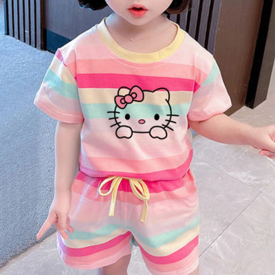 Hello Kitty Summer Outfits for Kids - Kids Clothing - pink kitty - 130 (5-6Years) - Image 1 | Buy on Aleezayn.com